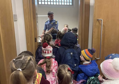 Cinema outing - cinema corridor with children