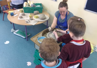 pottery at engineers week in Lisheen NS